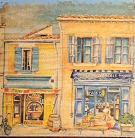 Provence-i utcarészlet – dekupázs papír