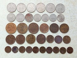 Szovjetunió 36 db Különböző Érme 1,2,3,5,10,15,20 Kopek Kopejka 1961-1989
