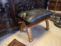 Vintage Leather-Padded Camel Seat