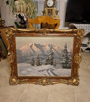 Beautiful Antique Tordai Painting! Tatra in Winter!