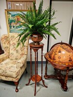 Chippendale stílusú fa virágállvány , filigrán posztamens , kecses angol virágtartó állvány