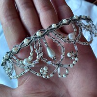 Régi esküvői tiara- gyönyörű menyasszonyi fejdísz, vintage hajékszer