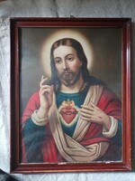 Jézus Szíve nyomat, kép, fakeretben-végkiárusítás