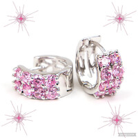 18 KT.-S FEHÉR ARANNYAL GALVANIZÁLT SWAROVSKI KRISTÁLY KÖVES CSODA RAGYOGÓ FÜLBEVALÓ A FÉM RÉSZ IS.