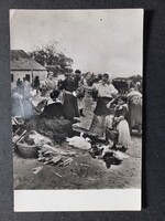 Régi képeslap Deák Ébner Lajos: Baromfivásár