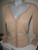Guess silk - cotton thin pullover or cardigan ecru