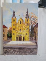 Kapás L. Tamás "Szent Anna-székesegyház Debrecen" olaj/farost