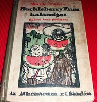 1921.Mark Twain -Huckleberry Finn kalandjai regény klasszikus könyv a képek szerint ATHENEUM R.T.