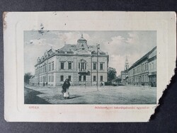 Antik képeslap Gyula, Békésmegyei Takarékpénztár Egyesület 1912-ből - sérült!