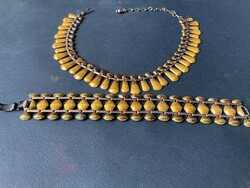 Tűzzománc nyakék és karkötő Matisse  art deco ékszer szett