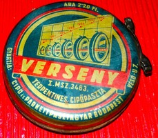 Vintage CIPŐ és PARKETTPASZTAGYÁR BUDAPEST - VERSENY - cipőpaszta fém doboza a képek szerint 3/3.