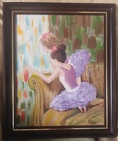 ÚJ AKCIÓ !! Szignózott  (Klie ) gyönyörű olaj / vászon festmény