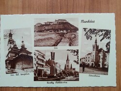 Régi képeslap,Ukrajna,Munkács,Horthy Miklós utca,Vár,Városháza,Templom,Weinstock kiadás