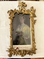 Szecessziós, réz képkeret