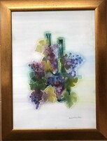 Macskássy Izolda “szőlős” selyemkollázs