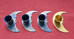 4db fém gyertyatartó adventi karácsonyi kellék dekoráció dísz hold alakú