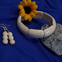 Howlit karkötő és fülbevaló 1,8 cm-es