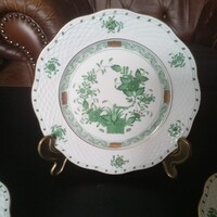 Herendi zöld indiai kosármintás tányér klt.4 Db-os!