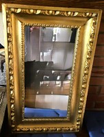 Antik Biedermeier Ökörszem mintàs ökörszemes aranyozott régi tükör