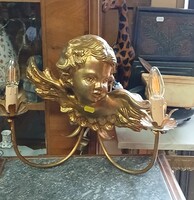 Angyalkás falikar,az angyalfej fából faragott