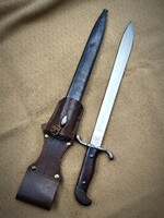 Argentin 1909M hatalmas Solingeni utász kard hüvelyében bőr papucsáv