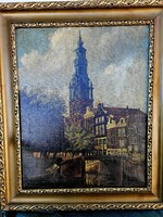 Antik Holland Tájkép utcarészlet