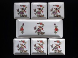 Régi Hollóházi Paradicsommadaras süteményes készlet