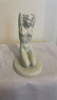 Drasche - Donner Gertrúd tervezte akt, jelzett porcelánszobor 13cm-es