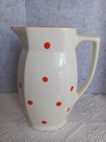 Gránit piros pöttyös retró kancsó, jelzett