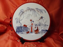 Antik,  japán  Kutani  porcelán  sütis tányér