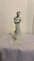 Herendi Matyó Madonna - Lux Elek terve alapján (1941), fehér mázas porcelán 18cm magas