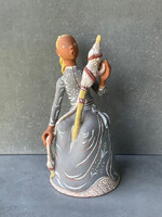 Kovács Margit, nagyméretű kerámia szobra, Fonó lány.