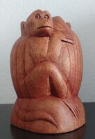 Vintage. Indonéz kézzel faragott majom szobor
