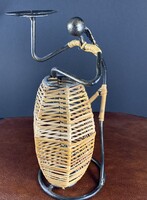 Ritka meseszép Laurids Lonborg dán kovácsolt kongás gyertyatartó szobor