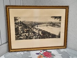 Zádor István színezett rézkarc BUDAPEST