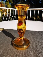 BOHEMIAN CRYSTALITE GLASS CANDLE HOLDER