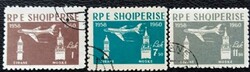 Al612-4p / Albánia 1960 A Tirana-Moszkva Jet Airline bélyegsor  pecsételt