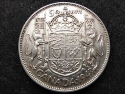 Kanada VI. György .800 ezüst 50 Cent 1943