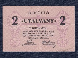 Magyarország Pester Lloyd Újságüzem 2 korona utalvány