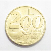 San Marino,200 lire 1991 - Az első érme aUNC+ ötvözet