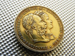 1879 florin 2 forint gulden ezüstlakodalom tisztítatlan patinás KORABELI ARANYOZOTT RITKA! (KS9)