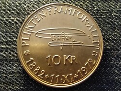Svédország 90 éve született VI. Adolf Gusztáv .830 ezüst 10 Korona 1972 U