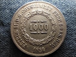 Brazília II. Péter (1831-1889) .917 ezüst 1000 reis 1859