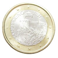San Marino,1 euro 2021 aUNC+ ötvözet