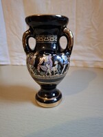 Stakias Design 24 K arannyal díszített görög kerámia váza. Hibátlan. Jelzett.