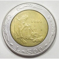 San Marino,500 lire 1989 aUNC+ ötvözet