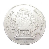 Németország,Károly Tivadar 20 krajcár 1782  - Bajorország VF+ ezüst 6.50g583