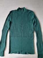 Zöld kötött női pulóver, félgarbó Orsay S-es méretű