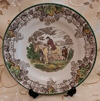 Angol lovas vadászos porcelán tányér (M5796)