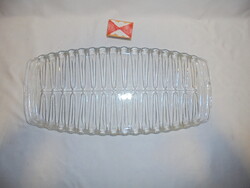 Régi, vastag falú üveg tálca - nagyobb méret